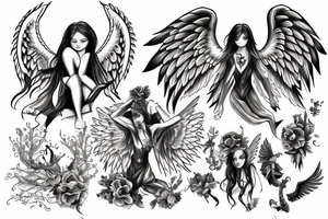 angel and demon tattoo idea