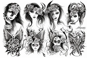 angel and demon tattoo idea