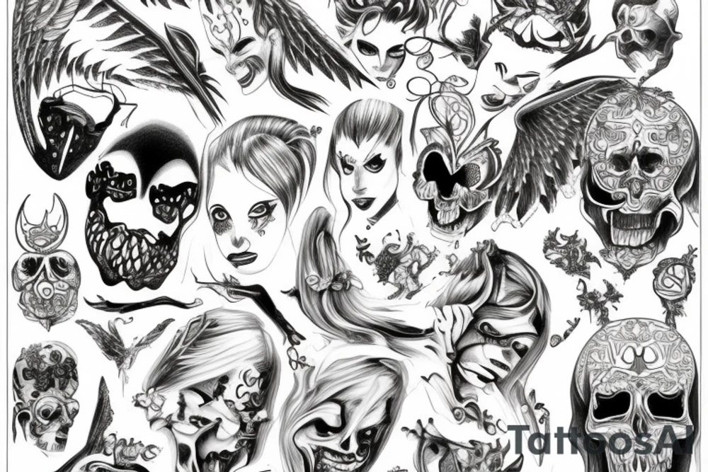 angel and demon crazy tattoo idea