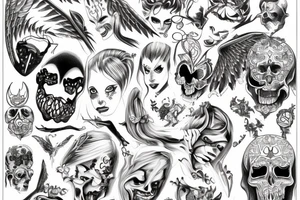 angel and demon crazy tattoo idea