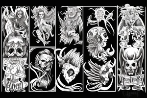 angel and demon crazy tattoo idea