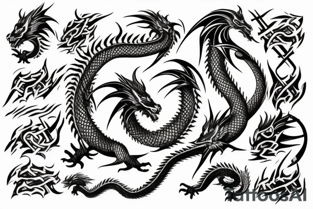 dragon fire tattoo idea