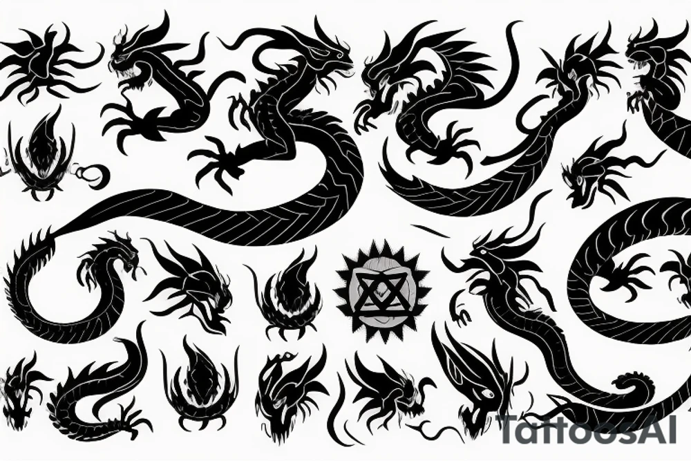 dragon fire tattoo idea