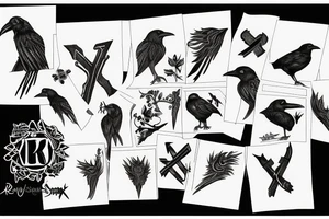 Raven with rune tattoo idea