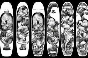 BANANA SKATEBOARD GIN BAND tattoo idea