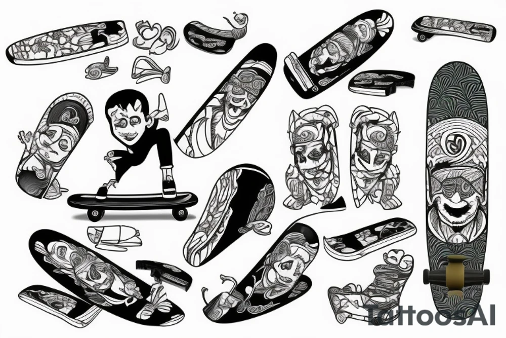 BANANA SKATEBOARD tattoo idea