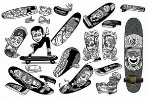 BANANA SKATEBOARD tattoo idea