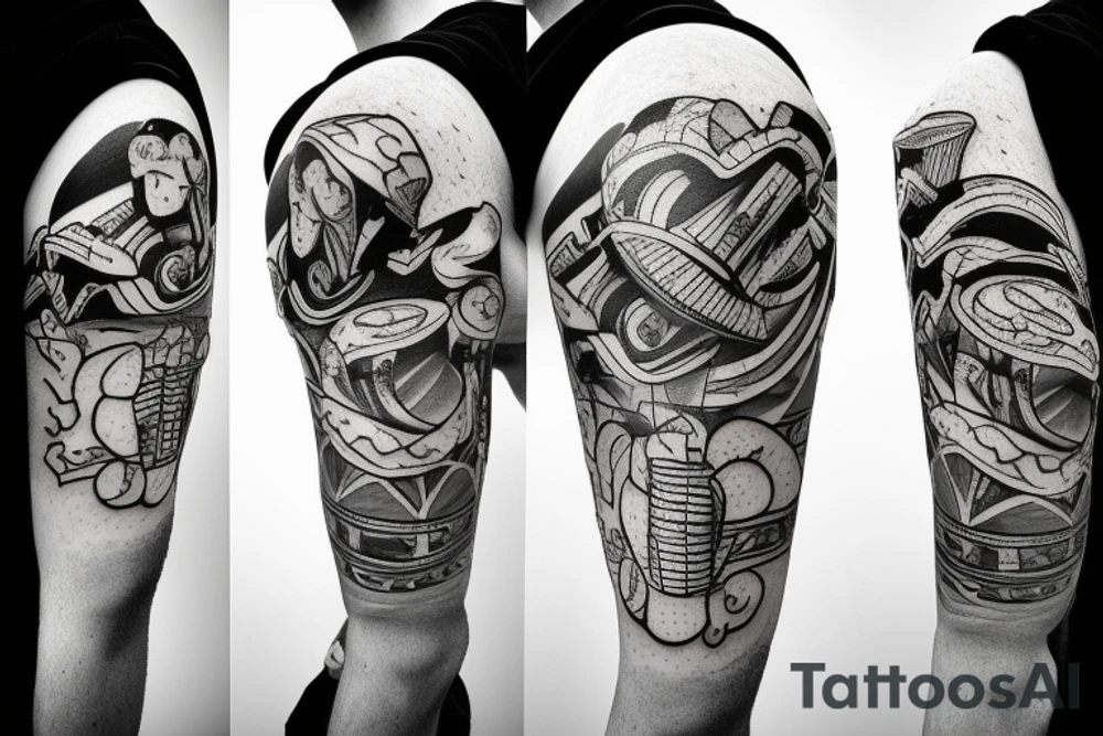 SKATEBOARDING BANANA tattoo idea