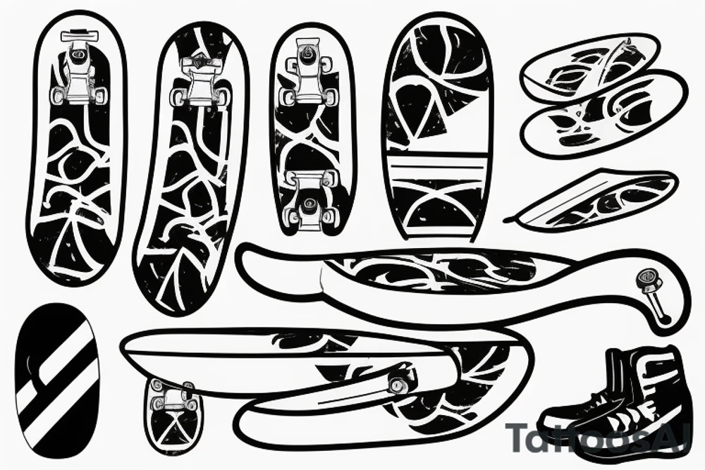 SKATEBOARD BANANA tattoo idea