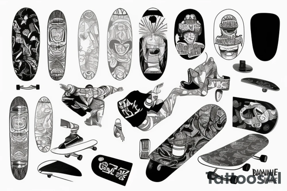 SKATEBOARD BANANA tattoo idea