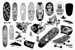 SKATEBOARD BANANA tattoo idea