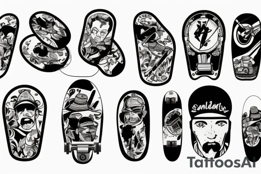 SKATEBOARD BANANA tattoo idea