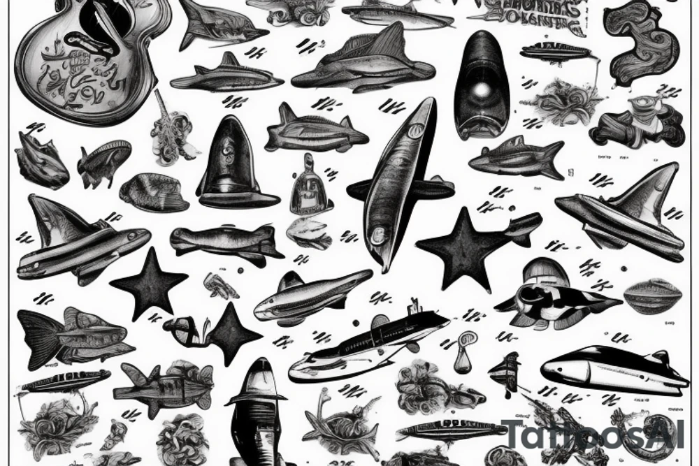 sheet music with submarines as notes tattoo idea sheet music with submarines as notes tattoo idea