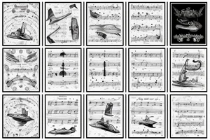 sheet music with submarines as notes tattoo idea