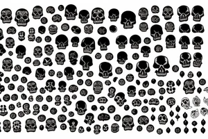 Numeric forest dark full of skulls long tattoo idea