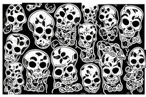Numeric forest dark full of skulls long tattoo idea