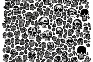 Numeric forest dark full of skulls long tattoo idea