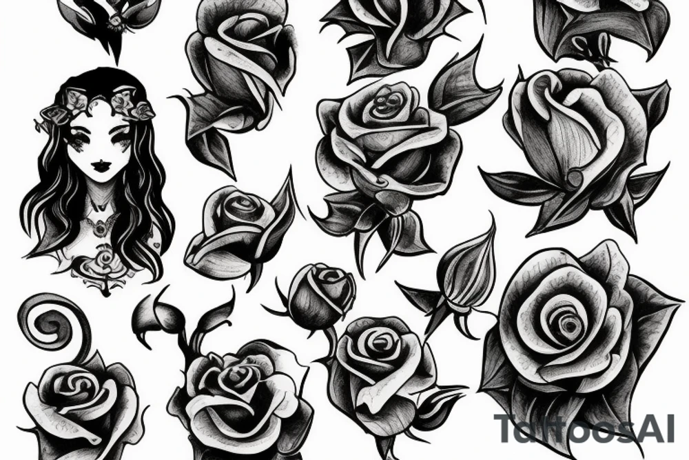 Jester with rose tattoo idea