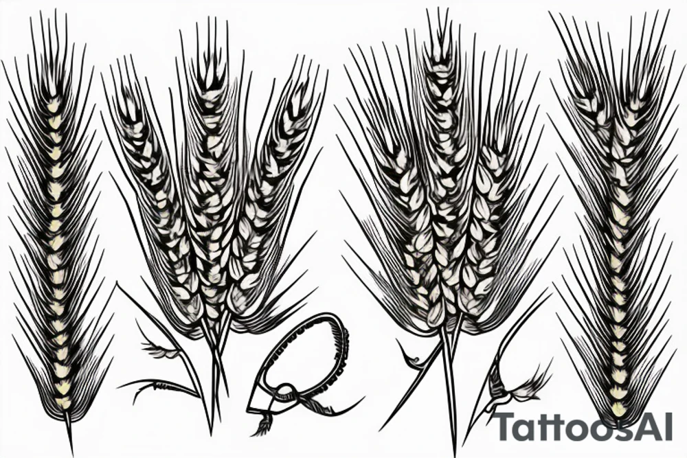 WHEAT SPIKET WITH BLOOD DRINKING tattoo idea
