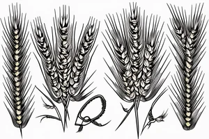 WHEAT SPIKET WITH BLOOD DRINKING tattoo idea