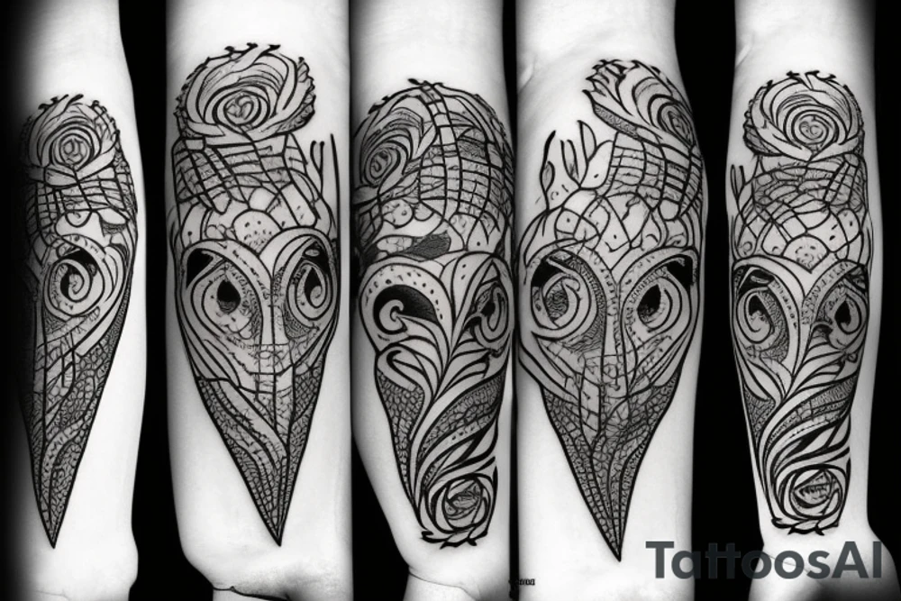 WHEAT SPIKET WITH BLOOD DRINKING tattoo idea