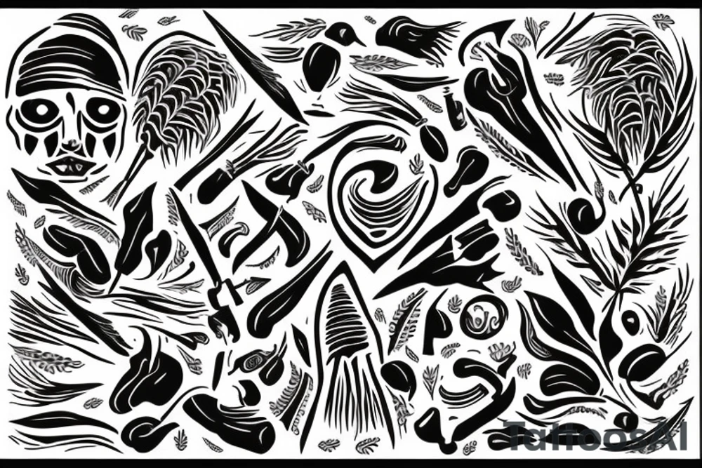 WHEAT SPIKET WITH BLOOD DRINKING tattoo idea