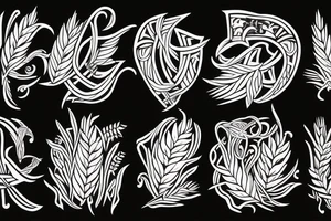 WHEAT SPIKET WITH BLOOD DRINKING tattoo idea