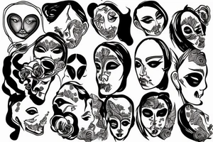 A face with thoughts coming out of it tattoo idea