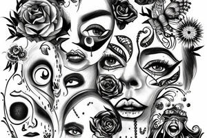 A face with thoughts coming out of it tattoo idea
