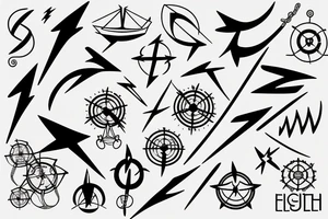 minimalist lightning nautical tattoo idea