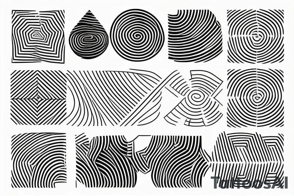 geometric minimalist lines tattoo idea