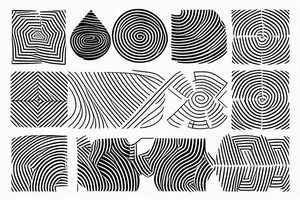 geometric minimalist lines tattoo idea