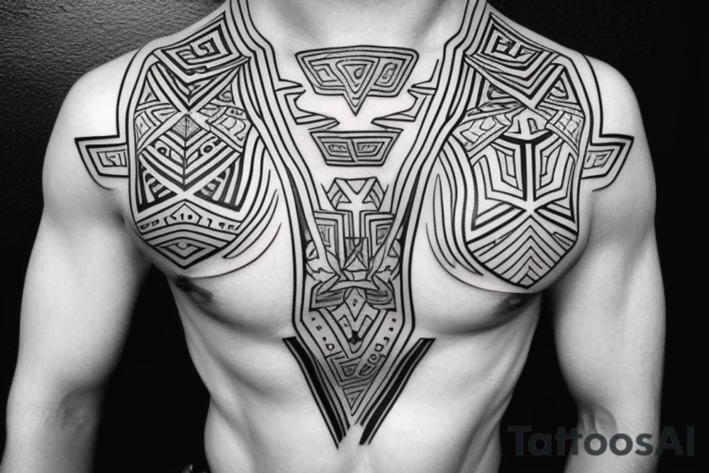geometric tribal shoulder tattoo idea