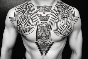 geometric tribal shoulder tattoo idea