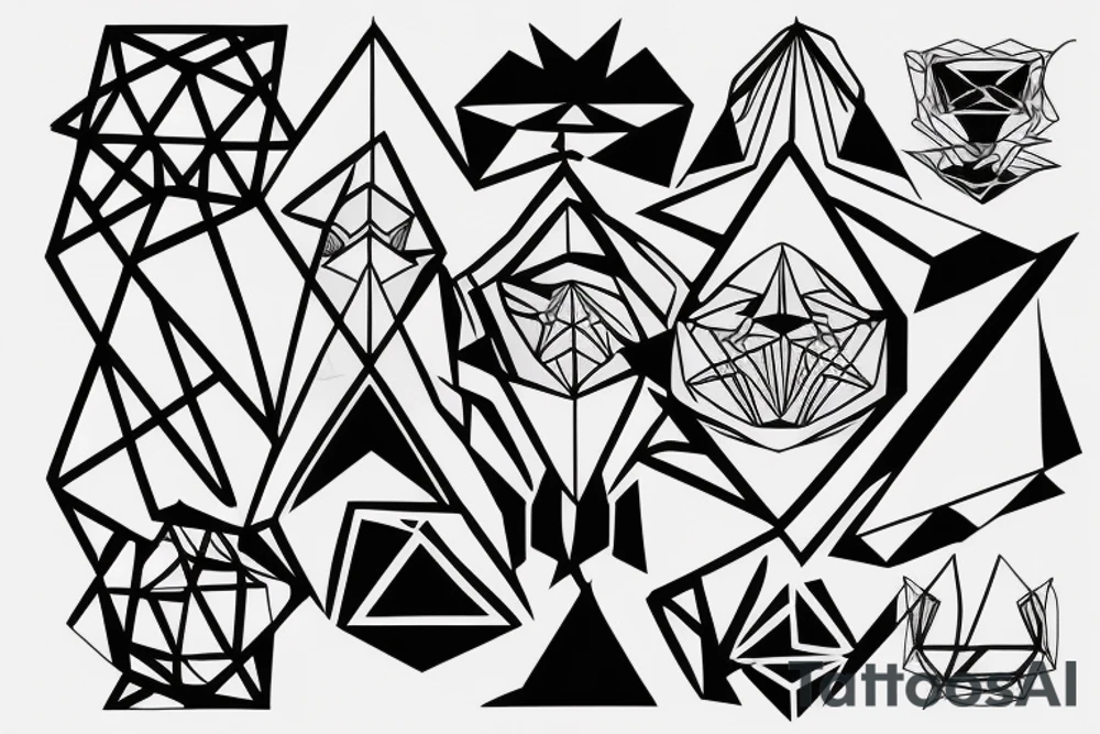 geometric lightning shoulder tattoo idea