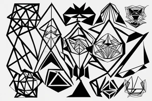 geometric lightning shoulder tattoo idea