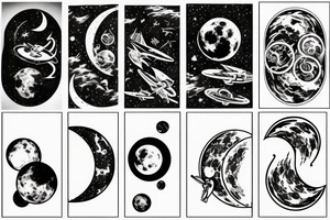 Wonderland Space moon ship tattoo idea