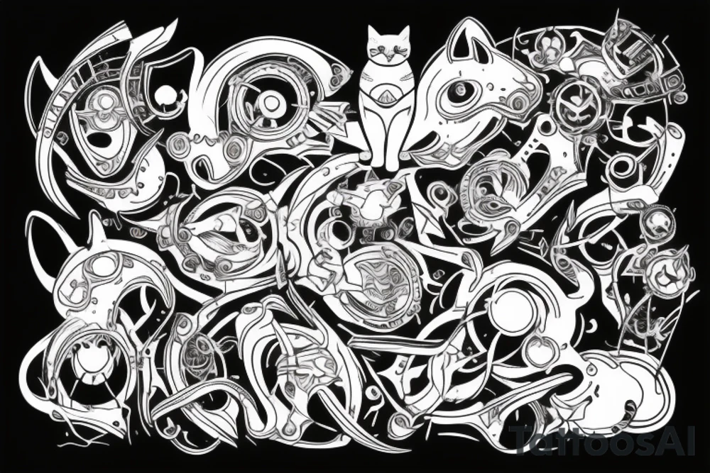 Cat in the future tattoo idea