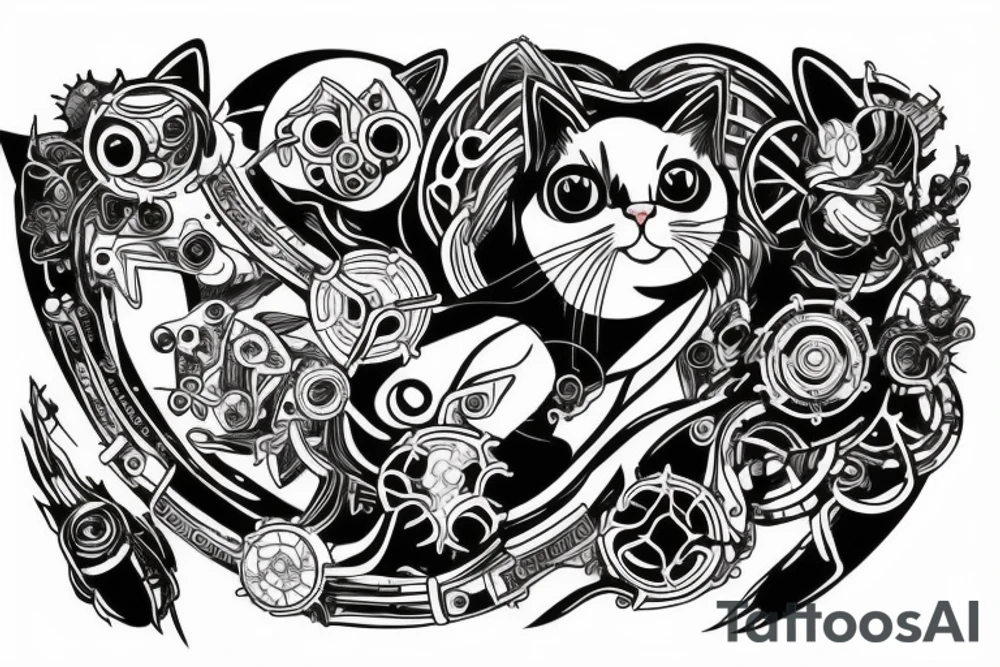Cat in the future tattoo idea