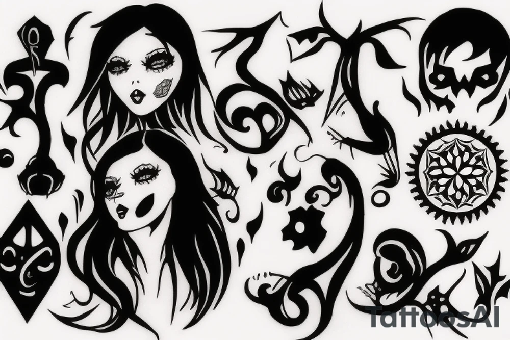 matching gothic best friend tattoos tattoo idea