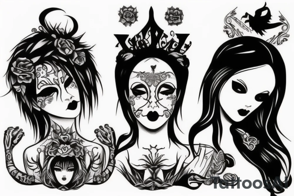 matching gothic best friend tattoos tattoo idea