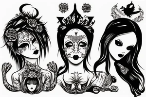 matching gothic best friend tattoos tattoo idea
