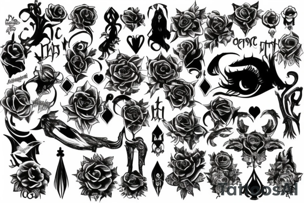 matching gothic tattoo idea