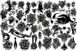 matching gothic tattoo idea
