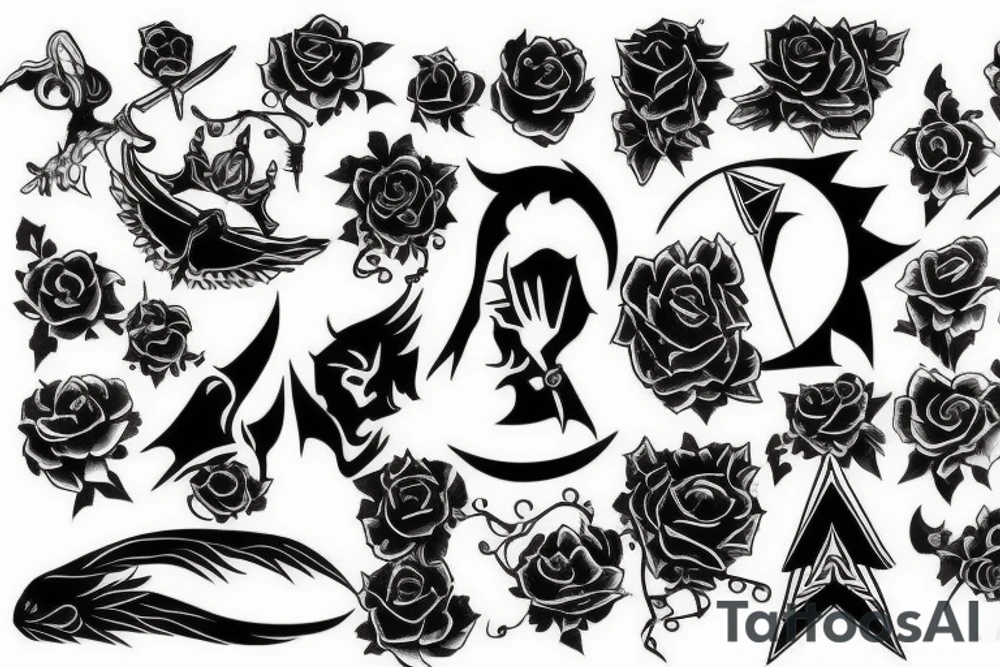 matching gothic tattoo idea