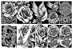 doves and roses tattoo idea