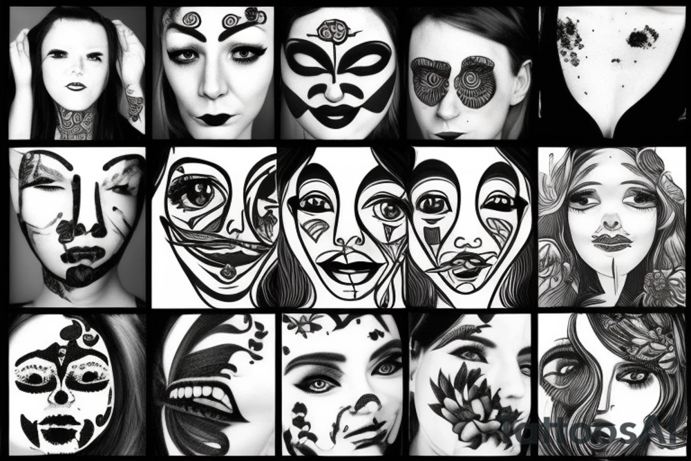 Many faces of borderline personality tattoo idea