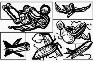 Sky diving & diver tattoo idea