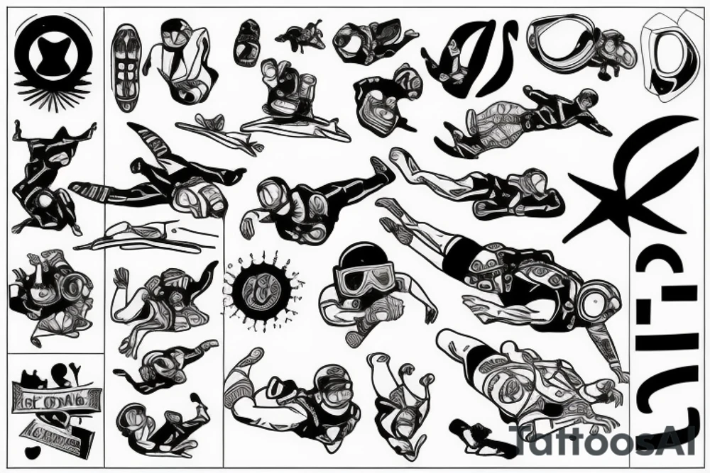Sky diving & diver tattoo idea