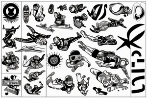 Sky diving & diver tattoo idea